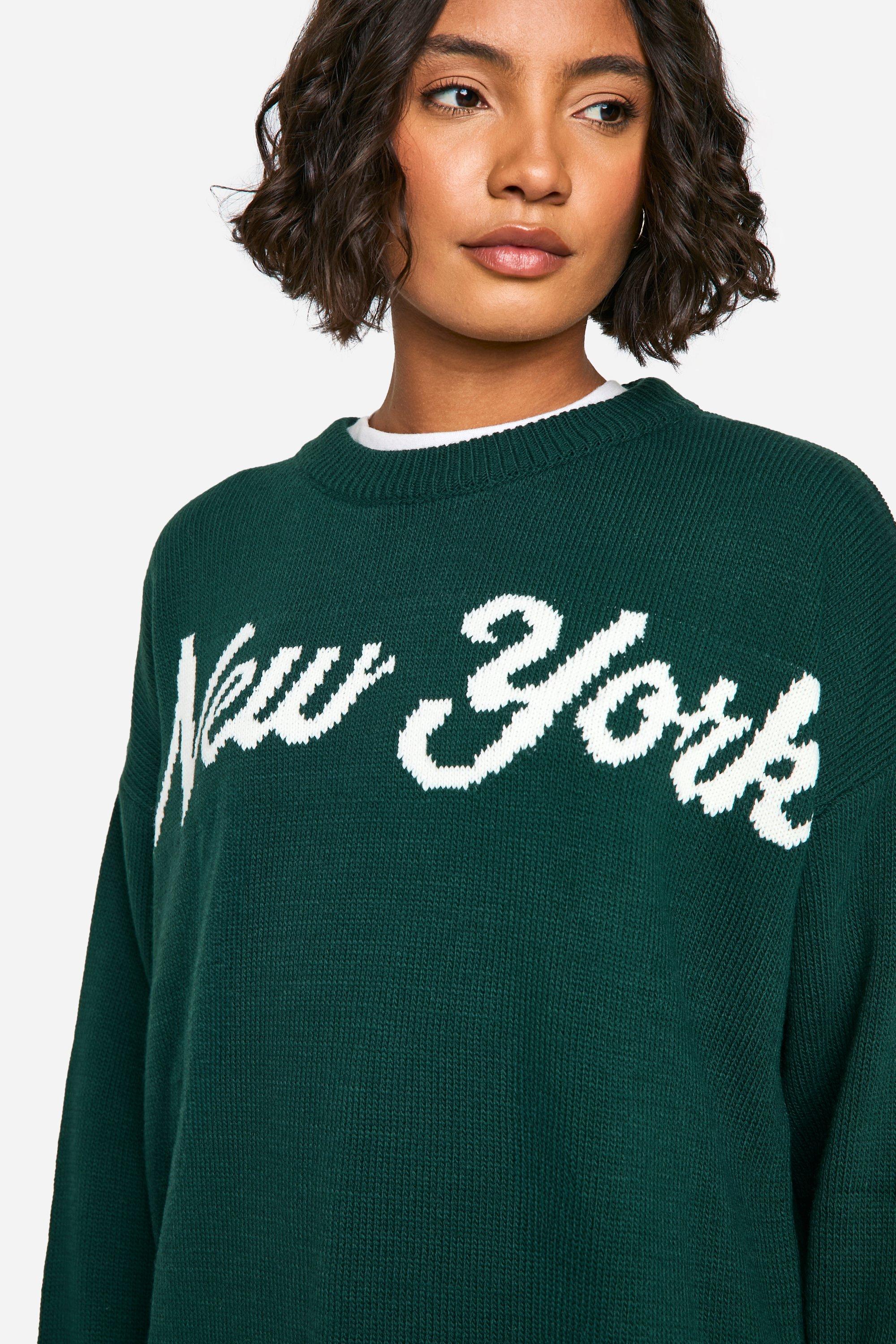 Boohoo Women s Tall New York Oversized Crew Neck Knitted Jumper